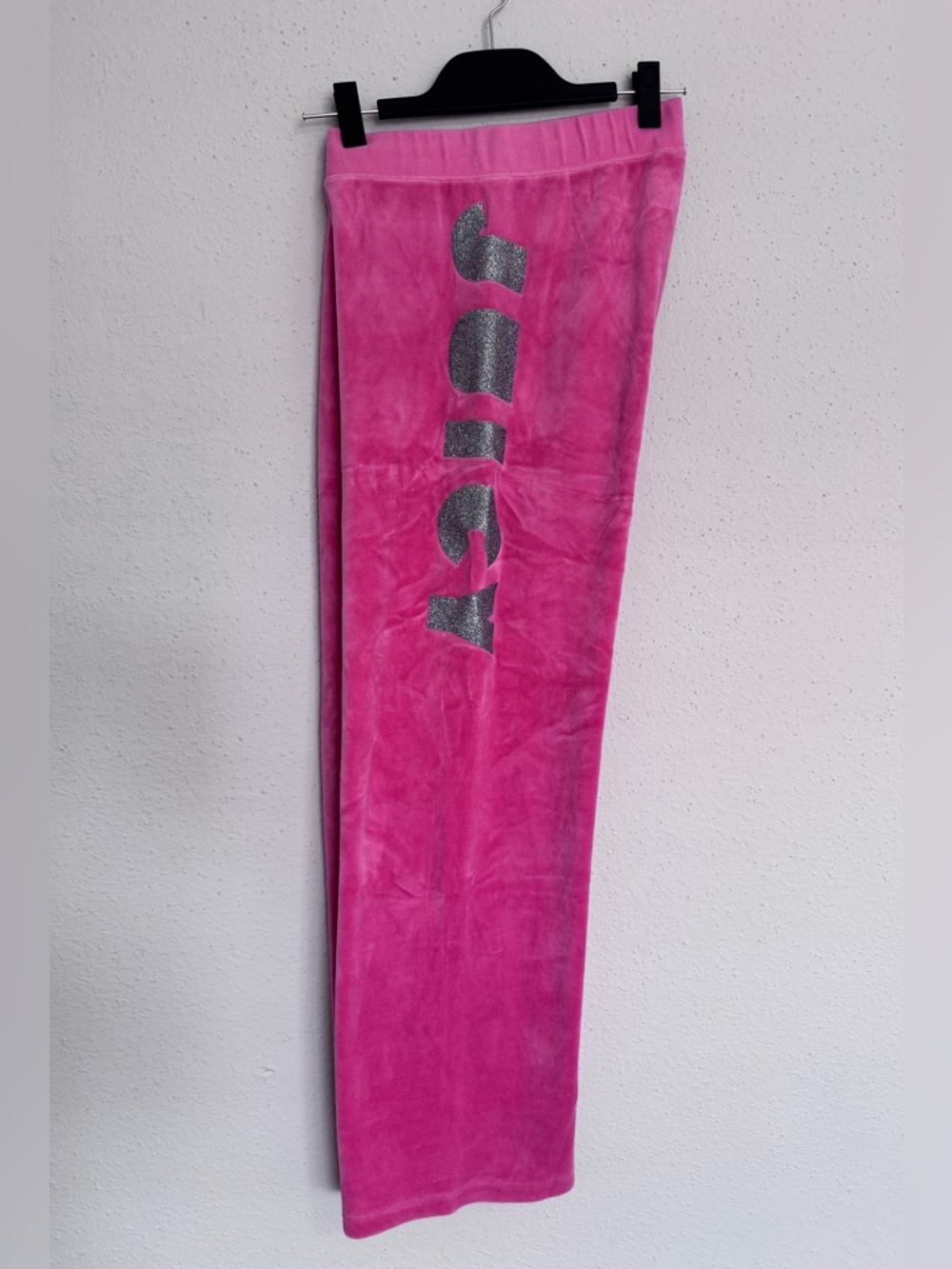 Vintage Y2K Juicy Couture Velour Flared Track Pants Size XL Pink USA Wide Leg